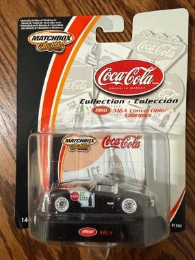 Coca-Cola Black & White 1960 MGA Convertible Matchbox Collectible